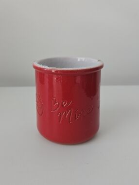 3/$8 La Fermiere Red Limited Edition Valentine's Day Ceramic Yogurt Jar